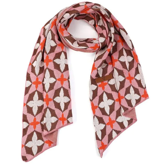 By Have a Pico -Rechthoeksjaal bloem - Bruin - Roze