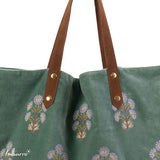 Imbarro - Shopper - Bloem - Velvet - Groen