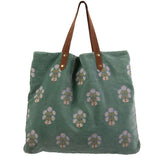 Imbarro - Shopper - Bloem - Velvet - Groen