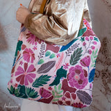 Imbarro - Shopper - Bloem - Velvet - Roze