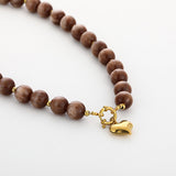 By Have a Pico- Ketting kralen met hart - Bruin - Goud