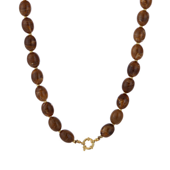 By Have a Pico- Ketting kralen - Bruin