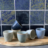 Lavandoux - Retro Espresso Set - Zand, Blauw en Grijs