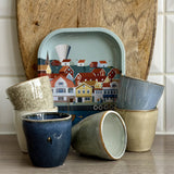 Lavandoux - Retro Espresso Set - Zand, Blauw en Grijs