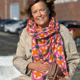 Lot83 -Driehoeksjaal bloem - Roze