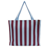 Lot83- Shopper streep - Bordeaux - Lichtblauw