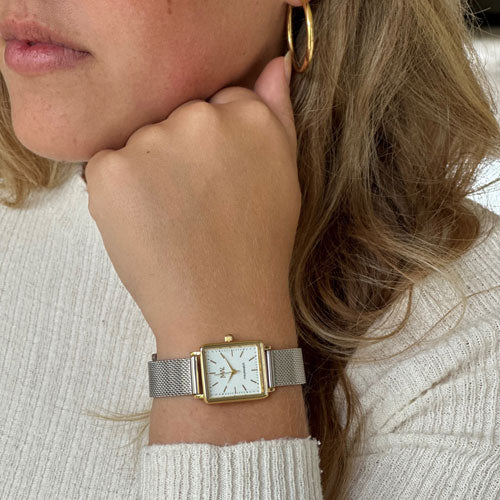 Aurielle Dames Horloge Met Vierkante Kast Goud Aurielle Dames Horloge Met Vierkante Kast Goud