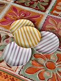 Mica -  Bordjes Set - Streep - Lila - Geel - Wit