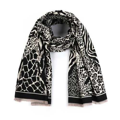By Have a Pico - Sjaal animalprint - Zwart - Naturel
