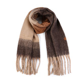 By Have a Pico - Sjaal met franjes - Bruin - Naturel