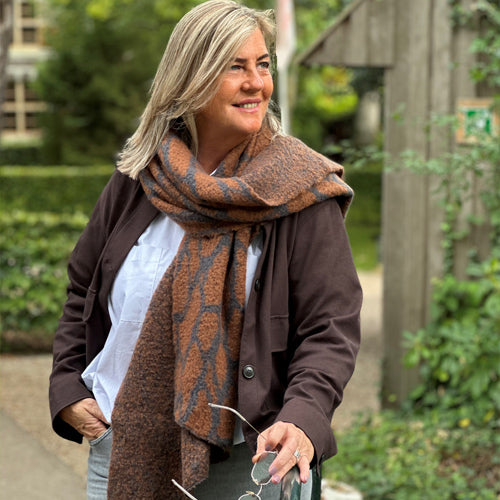 By Have a Pico - Sjaal panter - Blauw - Bruin