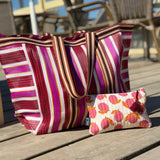 Wauw - Strandtas - Streep - Roze - Rood