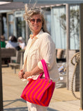 Lot83- Shopper streep - Oranje-Roze