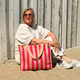 Lot83- Shopper streep - Zand - Roze