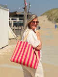 Lot83- Shopper streep - Zand - Roze
