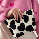 By Have a Pico - Etui/Make-up tasje  - Hartjes - Zwart - Wit