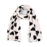 By Have a Pico - Sjaal met hartjes - Naturel - Zwart